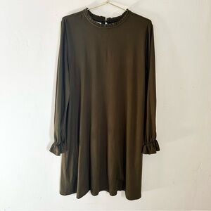 Maurices 24/7 Green Ruffle Long Sleeve Dress